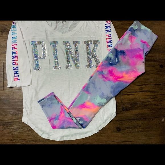 VS PINK BLING WATERCOLOR OUTFIT SET S - Picture 7 of 12